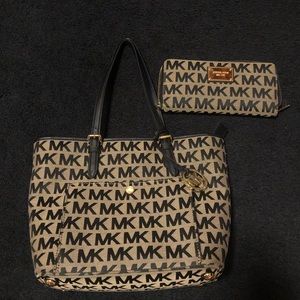 Michael Kors small tote and wallet